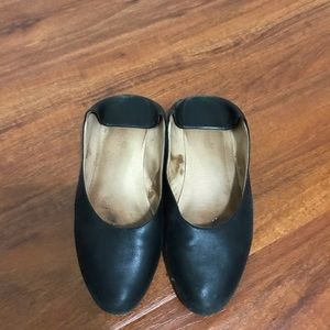 Made well fold-down flats leather black size 7